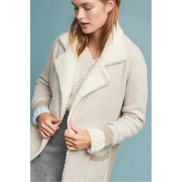 Anthropologie Marled Sherpa sweater coat NWT